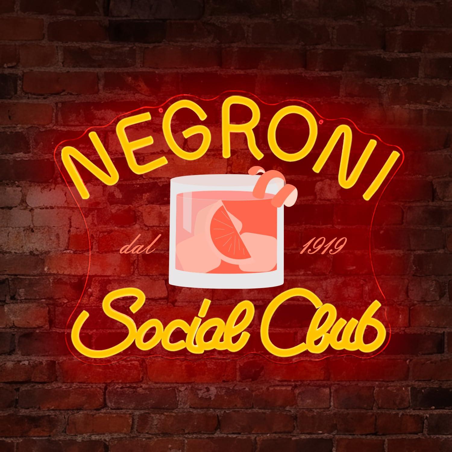 Neon Sign Party - 네그로니 소셜 클럽 네온사인, 벽 장식용