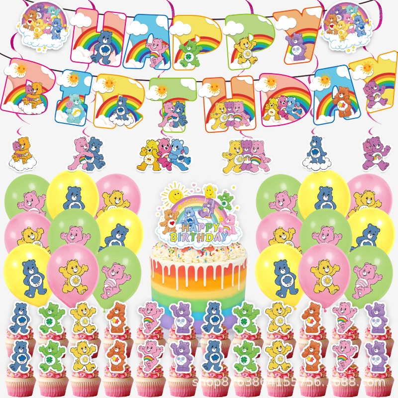 새롭고 귀여운 만화 캐릭터 케어베어 테마 생일 장식 용 - Supply Event 리뷰 및 가격