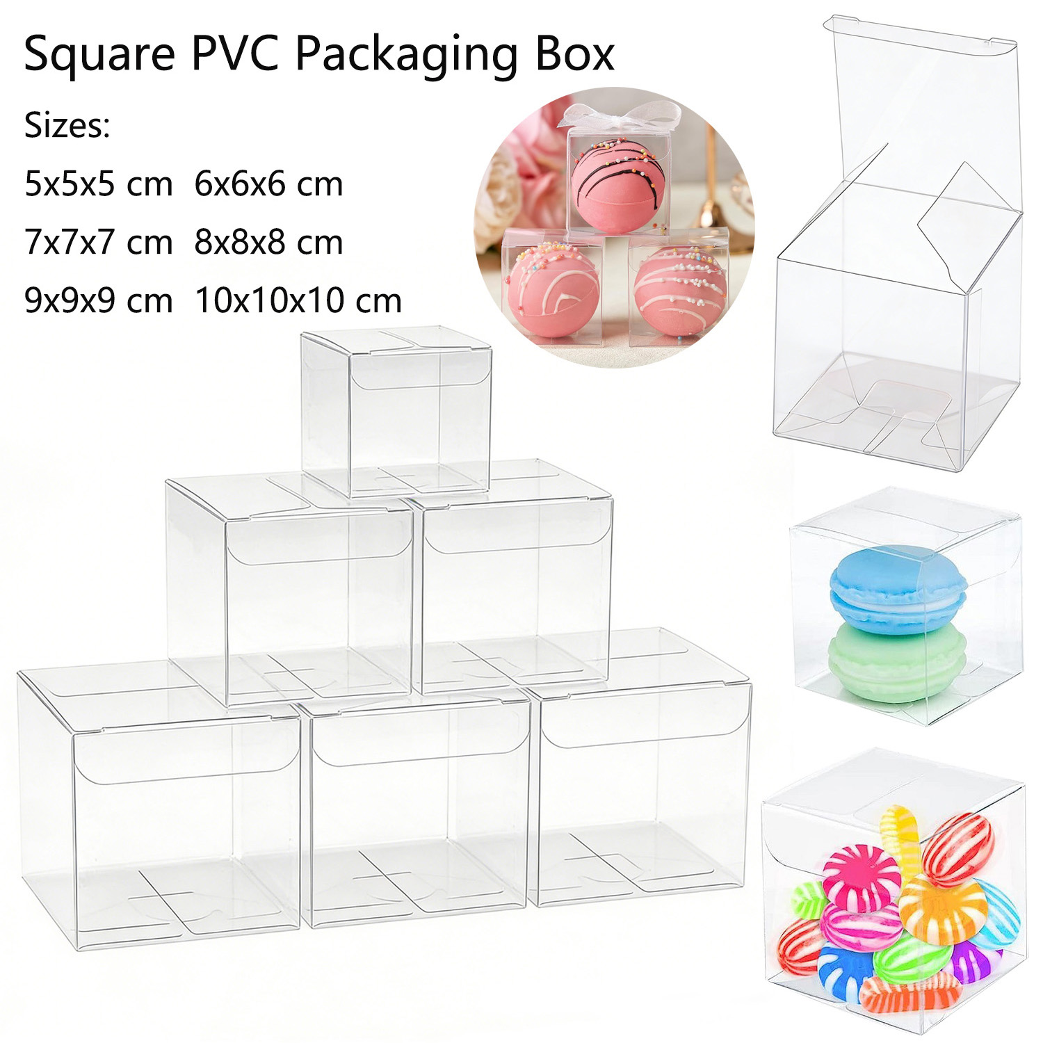 10개~50개 세트의 사각형 투명 PVC 접이식 진열  - Event Party Box 리뷰 및 가격